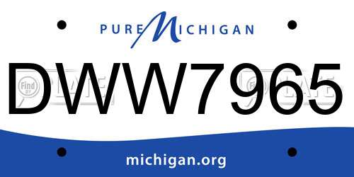 DWW7965 Michigan License Plate