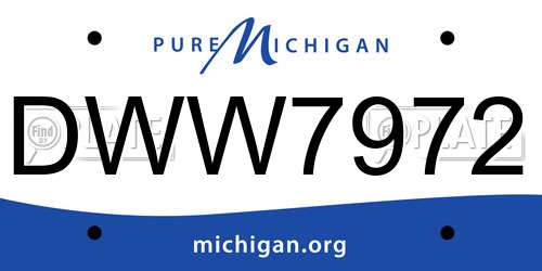 DWW7972 Michigan License Plate