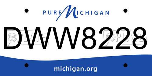 DWW8228 Michigan License Plate