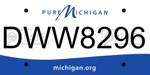 DWW8296 Michigan License Plate