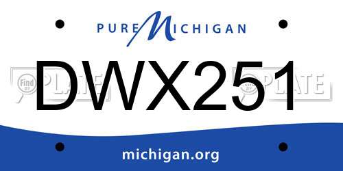 DWX251 Michigan License Plate