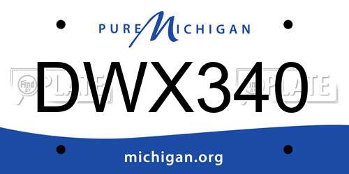 DWX340 Michigan License Plate