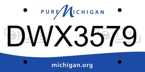 DWX3579 Michigan License Plate