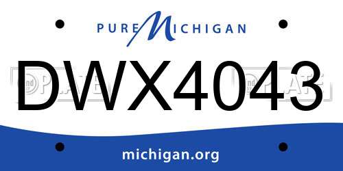 DWX4043 Michigan License Plate