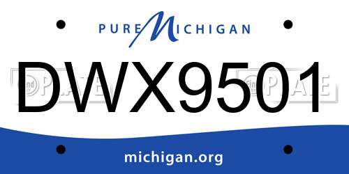 DWX9501 Michigan License Plate