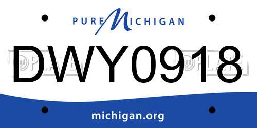 DWY0918 Michigan License Plate