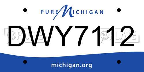 DWY7112 Michigan License Plate
