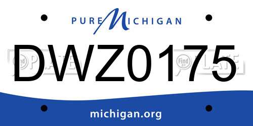 DWZ0175 Michigan License Plate