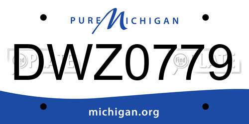 DWZ0779 Michigan License Plate