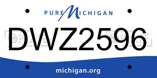 DWZ2596 Michigan License Plate