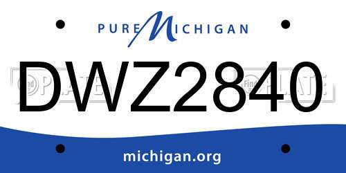 DWZ2840 Michigan License Plate