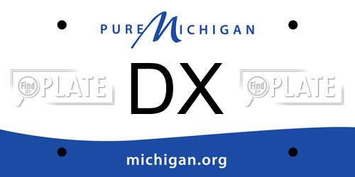 DX Michigan License Plate