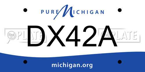 DX42A Michigan License Plate