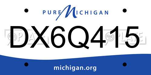 DX6Q415 Michigan License Plate