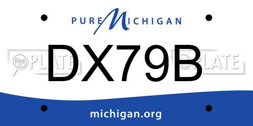 DX79B Michigan License Plate