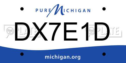 DX7E1D Michigan License Plate