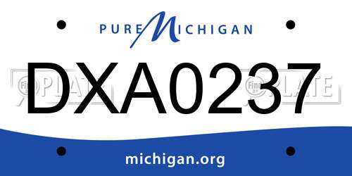 DXA0237 Michigan License Plate