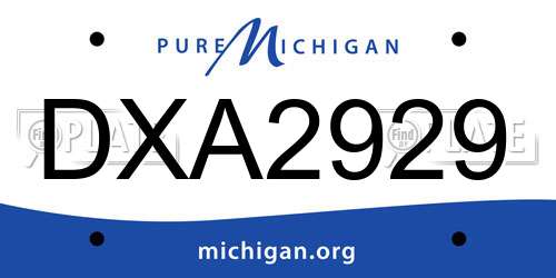 DXA2929 Michigan License Plate