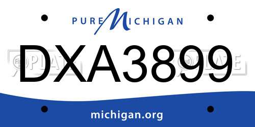 DXA3899 Michigan License Plate