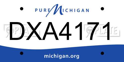 DXA4171 Michigan License Plate