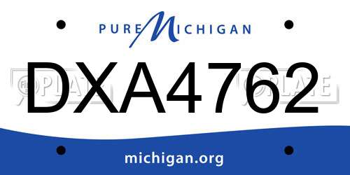 DXA4762 Michigan License Plate