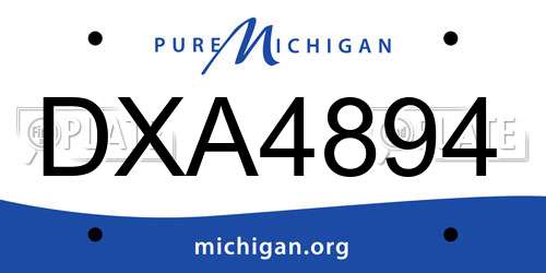 DXA4894 Michigan License Plate