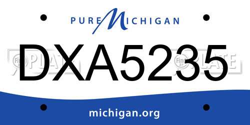 DXA5235 Michigan License Plate