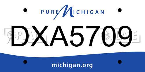 DXA5709 Michigan License Plate