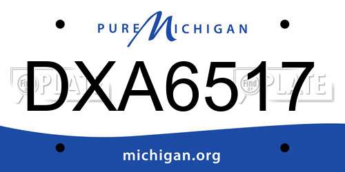 DXA6517 Michigan License Plate