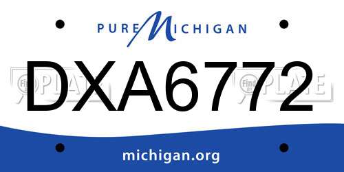 DXA6772 Michigan License Plate
