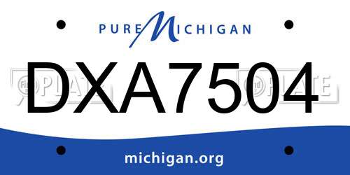 DXA7504 Michigan License Plate