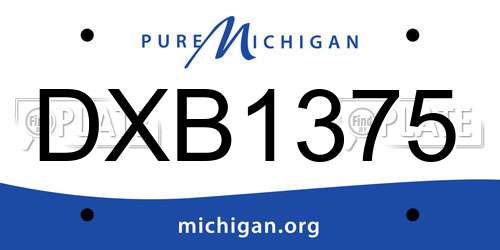 DXB1375 Michigan License Plate