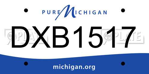 DXB1517 Michigan License Plate