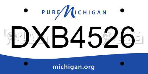 DXB4526 Michigan License Plate