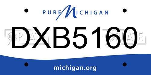 DXB5160 Michigan License Plate
