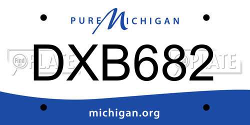 DXB682 Michigan License Plate