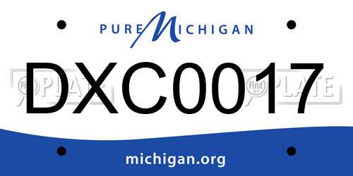 DXC0017 Michigan License Plate