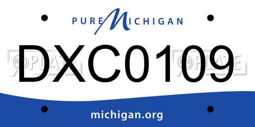 DXC0109 Michigan License Plate