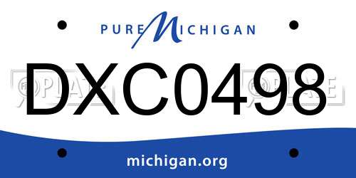 DXC0498 Michigan License Plate