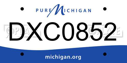 DXC0852 Michigan License Plate