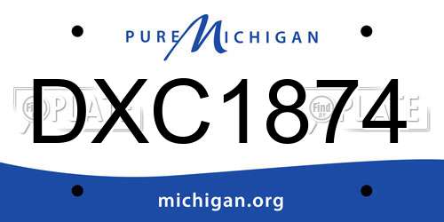 DXC1874 Michigan License Plate