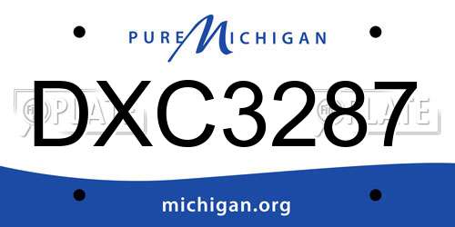 DXC3287 Michigan License Plate