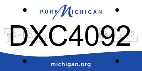 DXC4092 Michigan License Plate
