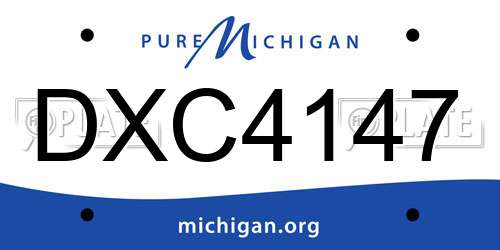 DXC4147 Michigan License Plate