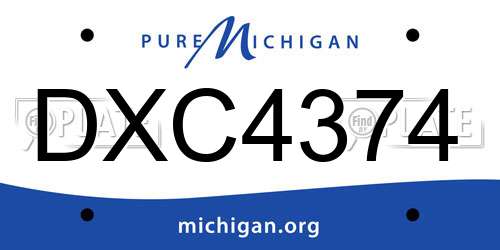 DXC4374 Michigan License Plate