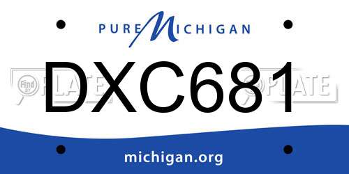 DXC681 Michigan License Plate