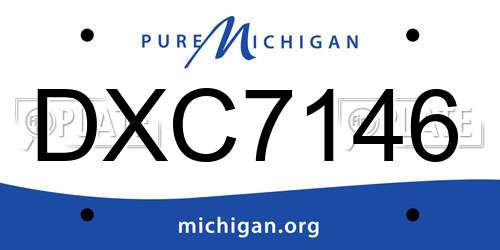 DXC7146 Michigan License Plate