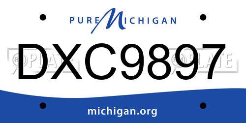 DXC9897 Michigan License Plate