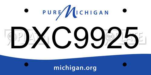 DXC9925 Michigan License Plate