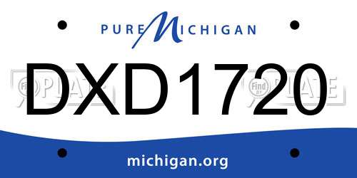 DXD1720 Michigan License Plate
